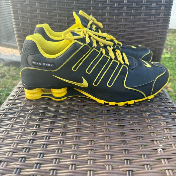 Nike Shox NZ NIKEiD Custom Black Yellow Men’s 12W RARE 626915-991 2014 VTG Shox - Picture 3 of 7